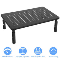 Ergonomic Adjustable Monitor Stand with Ventilation & 3 Height Levels