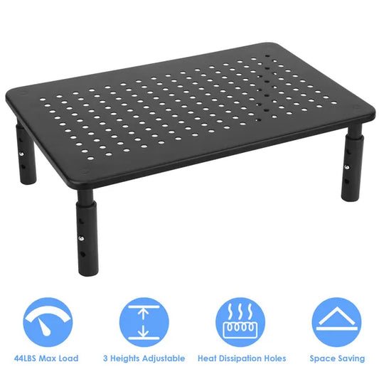 Ergonomic Adjustable Monitor Stand with Ventilation & 3 Height Levels