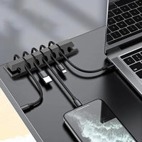 Adhesive Desk Cable Organizer – Holds 5 Charging Cables