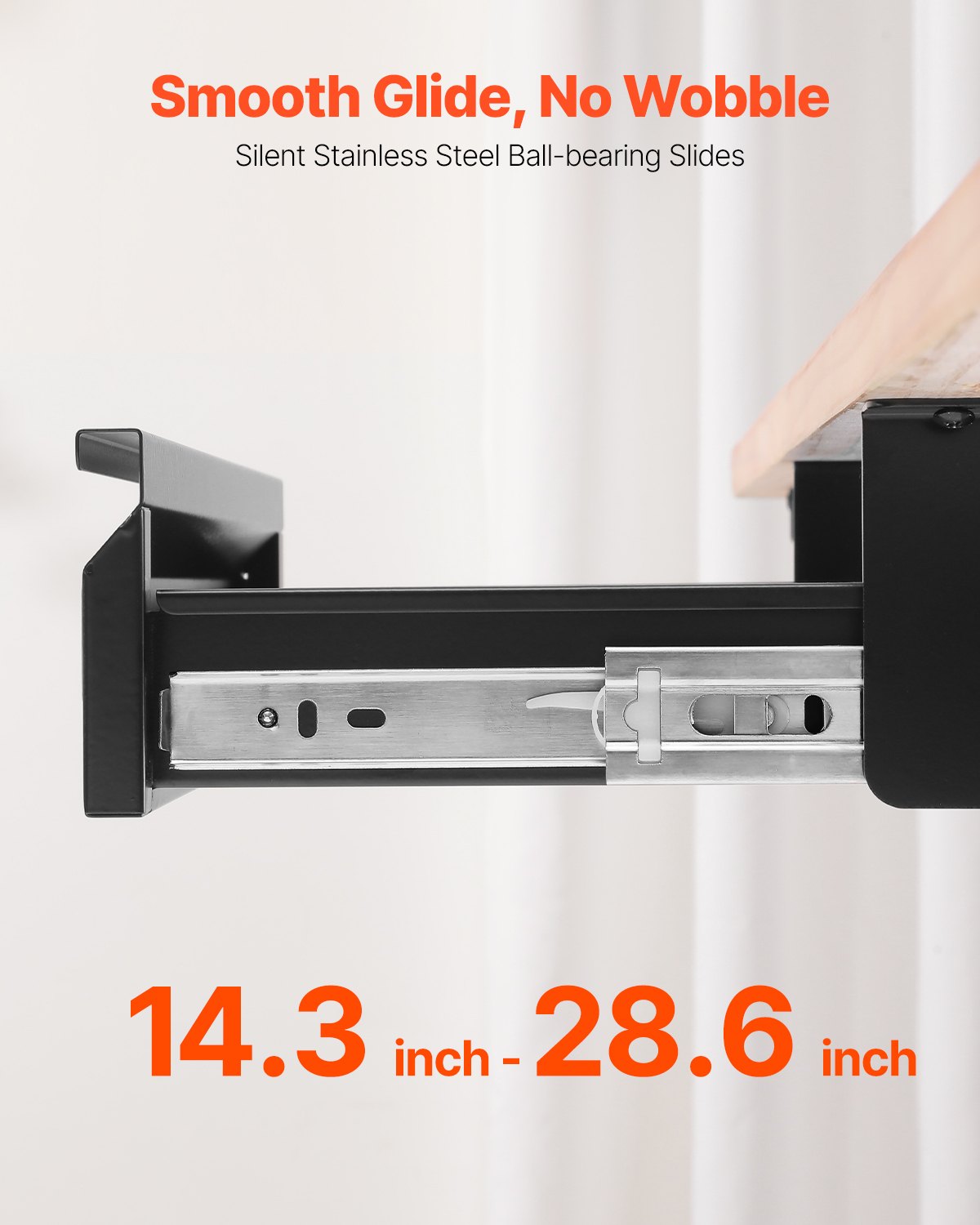 Under Desk Mounted Pull-out Drawer Attachment