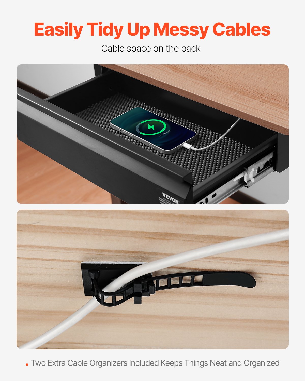 Under Desk Mounted Pull-out Drawer Attachment